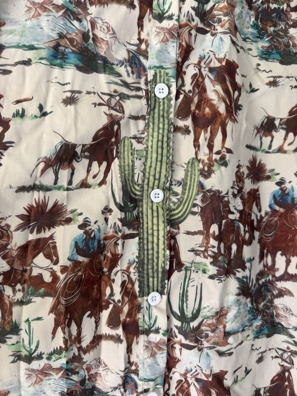 Western Cowboy Leopard Blouse Large - Picture 5 of 8